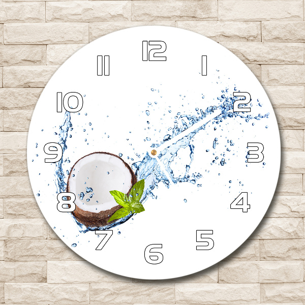 Orologio rotondo con motivo cocco e acqua