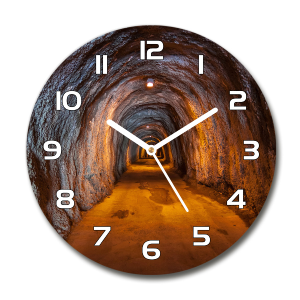 Orologio rotondo in vetro con motivo a tunnel sotterraneo