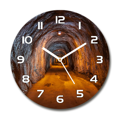 Orologio rotondo in vetro con motivo a tunnel sotterraneo