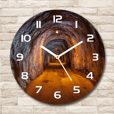Orologio rotondo in vetro con motivo a tunnel sotterraneo
