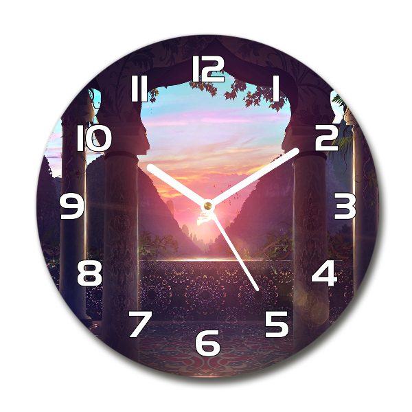 Orologio rotondo con motivo ispirato all'architettura orientale