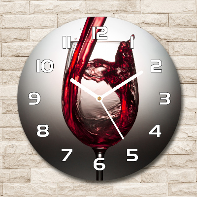Orologio da parete rotondo in colore rosso vino