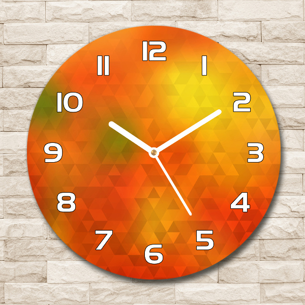 Orologio da parete rotondo con motivo di triangoli astratti