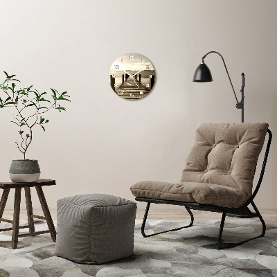 Orologio da parete rotondo con quadrante in legno in stile molo