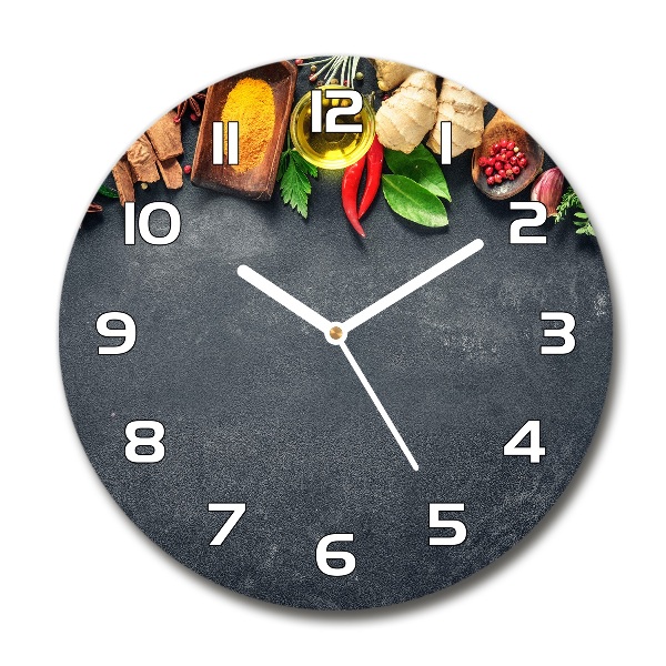 Orologio rotondo con motivo di erbe aromatiche e spezie