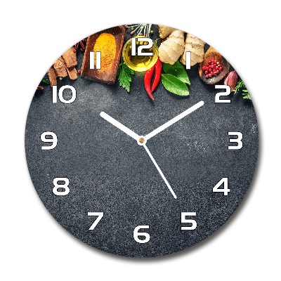 Orologio rotondo con motivo di erbe aromatiche e spezie