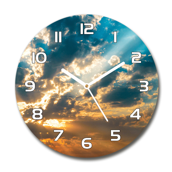Orologio da parete rotondo con motivo 'Cielo al tramonto'