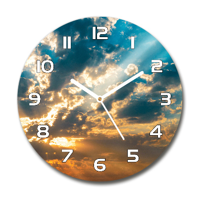 Orologio da parete rotondo con motivo 'Cielo al tramonto'