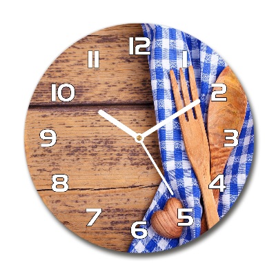 Orologio rotondo in vetro con dettagli in legno