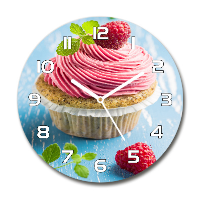 Orologio rotondo con quadrante decorato con un motivo cupcake al lampone