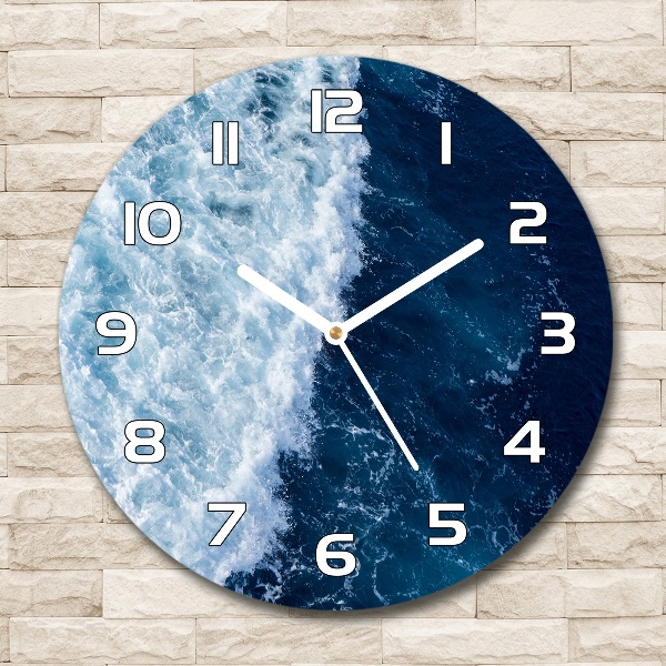 Orologio rotondo con quadrante motivo onde del mare