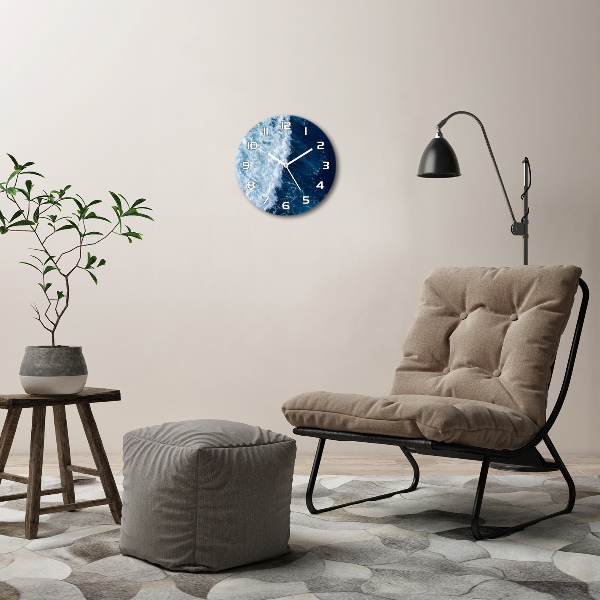 Orologio rotondo con quadrante motivo onde del mare