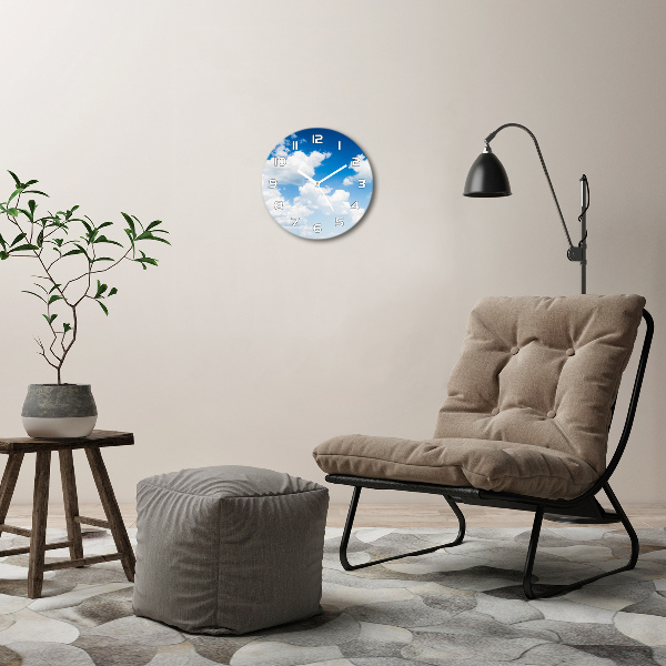 Orologio da parete rotondo con motivo 'Nuvole nel cielo'