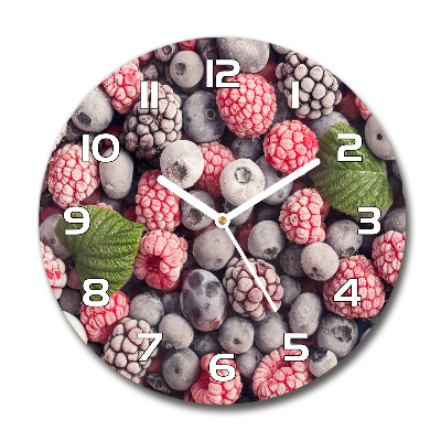 Orologio da parete rotondo con motivo frutti di bosco ghiacciati