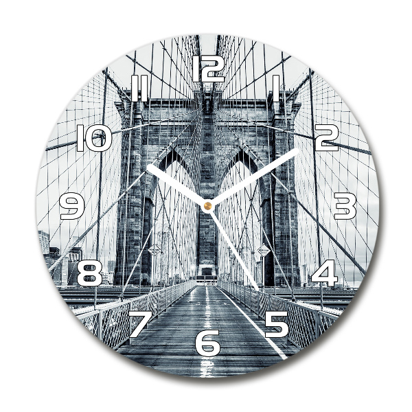 Orologio da parete rotondo con motivo del Ponte di Brooklyn