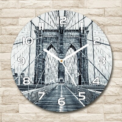 Orologio da parete rotondo con motivo del Ponte di Brooklyn