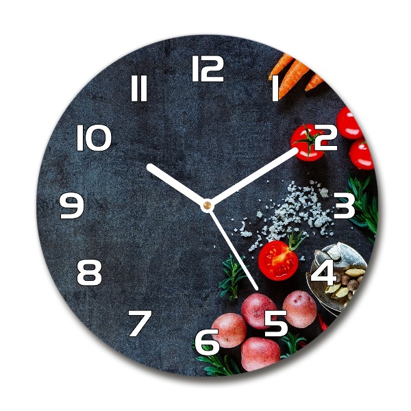 Orologio da parete rotondo con design a tema Ingredienti