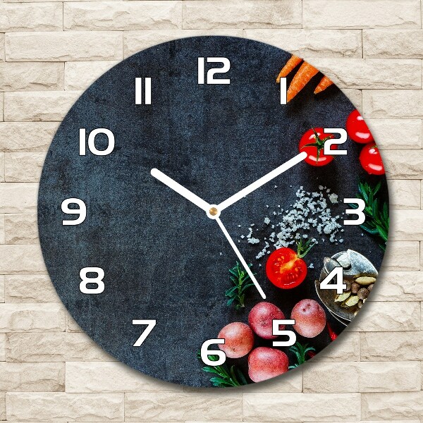 Orologio da parete rotondo con design a tema Ingredienti
