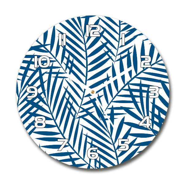 Orologio rotondo in vetro con motivo di foglie di palma