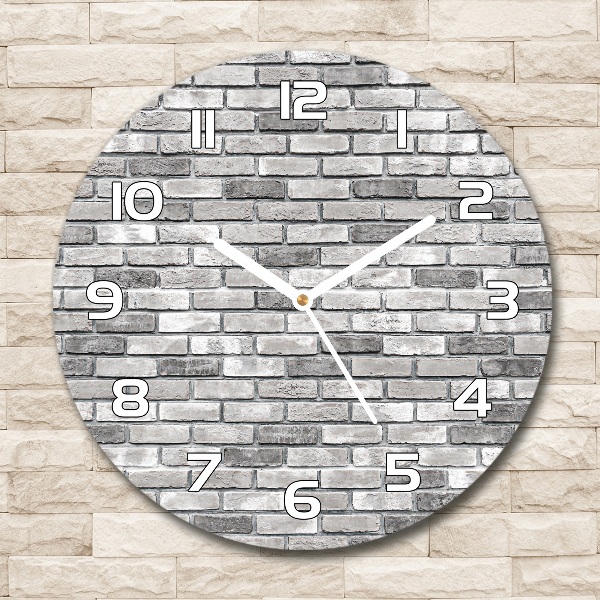 Orologio da parete rotondo con motivo a muro di mattoni
