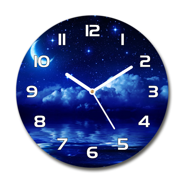 Orologio rotondo in vetro design ispirato al cielo notturno