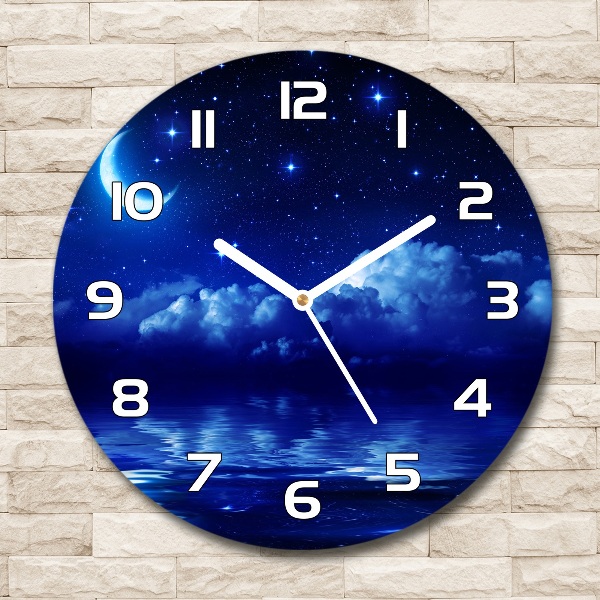 Orologio rotondo in vetro design ispirato al cielo notturno