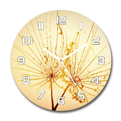 Orologio rotondo con quadrante decorato con semi di tarassaco