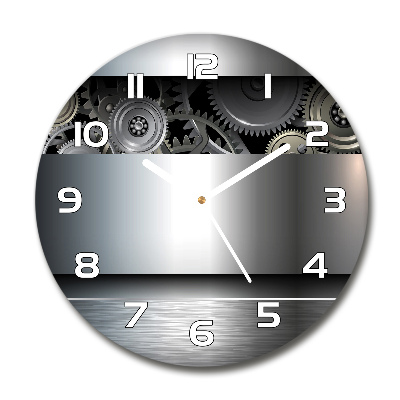 Orologio da parete rotondo con motivo di ingranaggi in stile astratto