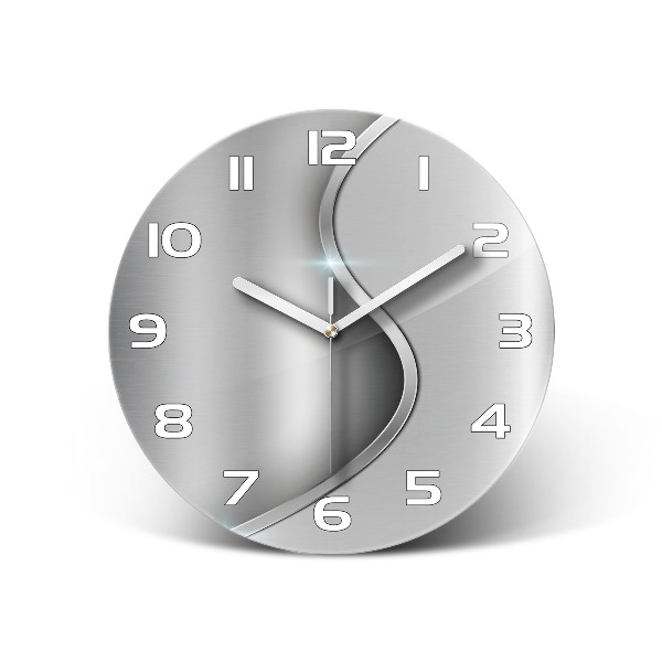 Orologio da parete rotondo con motivo astratto metallico