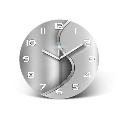 Orologio da parete rotondo con motivo astratto metallico