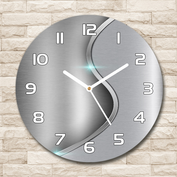 Orologio da parete rotondo con motivo astratto metallico