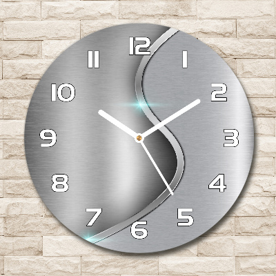 Orologio da parete rotondo con motivo astratto metallico