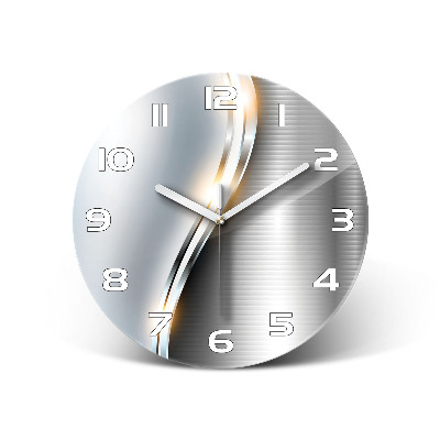 Orologio da parete rotondo con motivo astratto metallico