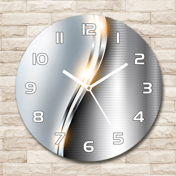 Orologio da parete rotondo con motivo astratto metallico