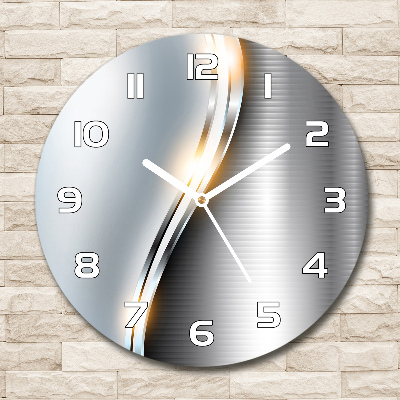 Orologio da parete rotondo con motivo astratto metallico
