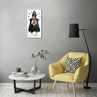 Orologio verticale da donna con quadrante decorato con motivo di occhiali