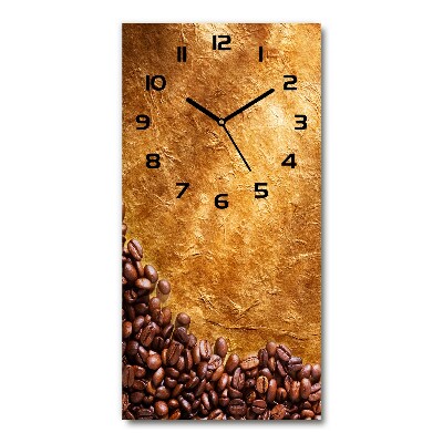 Orologio verticale in vetro con motivo di chicchi di caffè