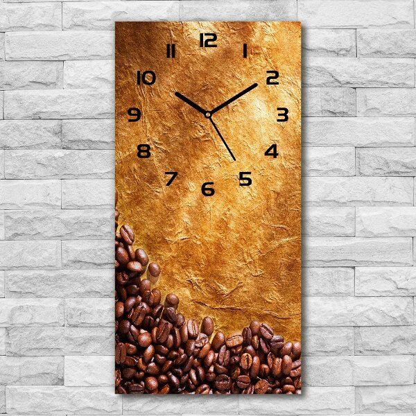 Orologio verticale in vetro con motivo di chicchi di caffè