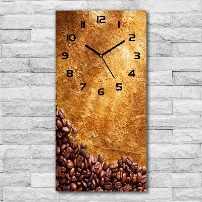 Orologio verticale in vetro con motivo di chicchi di caffè