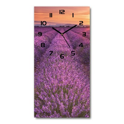 Orologio rettangolare con quadrante con motivo a campo di lavanda