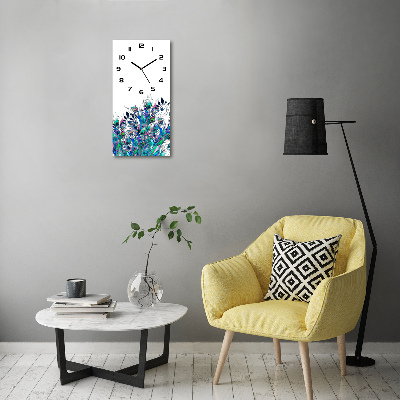 Orologio verticale con decorazione a piume di pavone