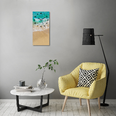 Orologio verticale in vetro con motivo spiaggia e mare