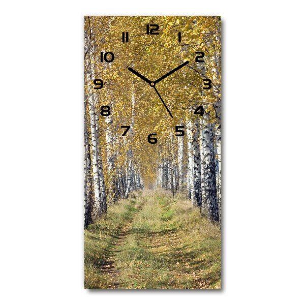 Orologio verticale con motivo foresta di betulle