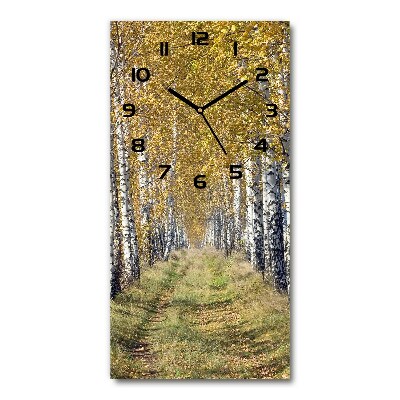 Orologio verticale con motivo foresta di betulle