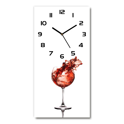 Orologio verticale in vetro con motivo di un bicchiere di vino