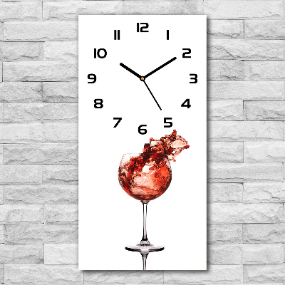 Orologio verticale in vetro con motivo di un bicchiere di vino