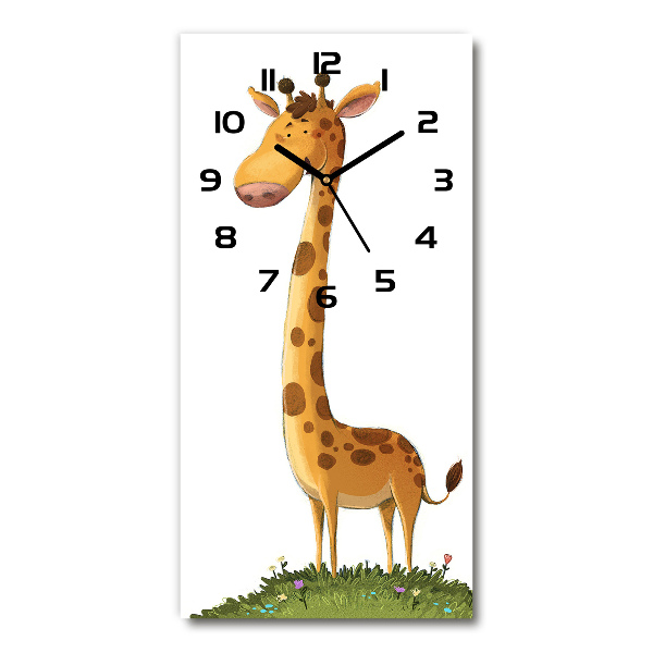 Orologio verticale in vetro con motivo a giraffa