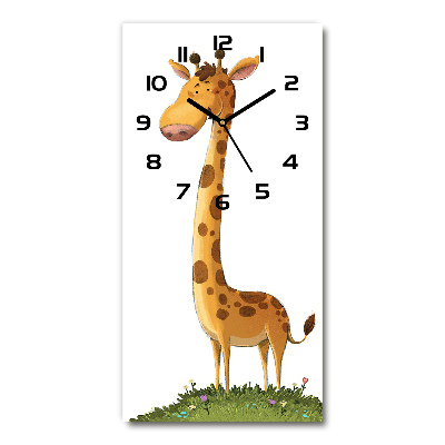 Orologio verticale in vetro con motivo a giraffa