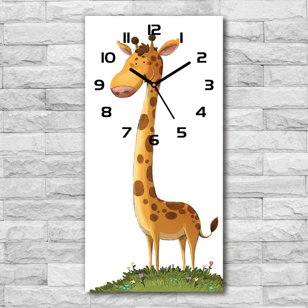 Orologio verticale in vetro con motivo a giraffa
