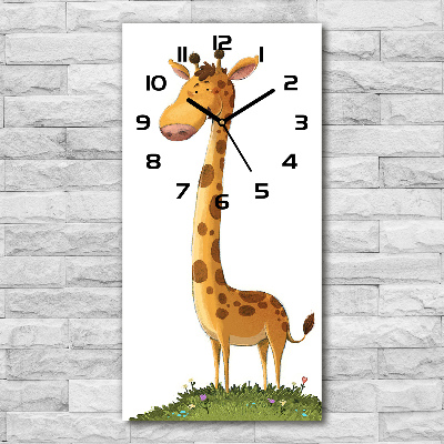Orologio verticale in vetro con motivo a giraffa